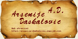 Arsenije Daskalović vizit kartica